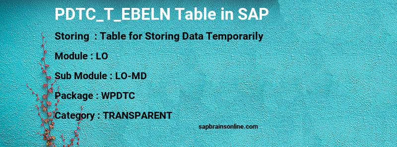 SAP PDTC_T_EBELN table