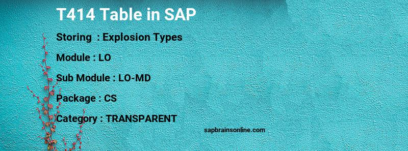 SAP T414 table