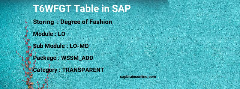 SAP T6WFGT table
