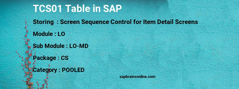 SAP TCS01 table