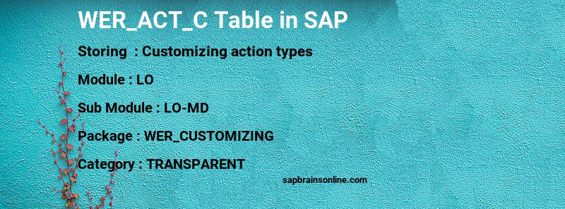 SAP WER_ACT_C table