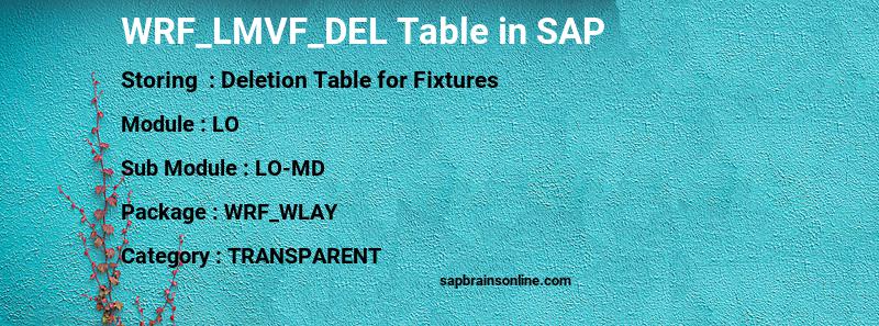 SAP WRF_LMVF_DEL table
