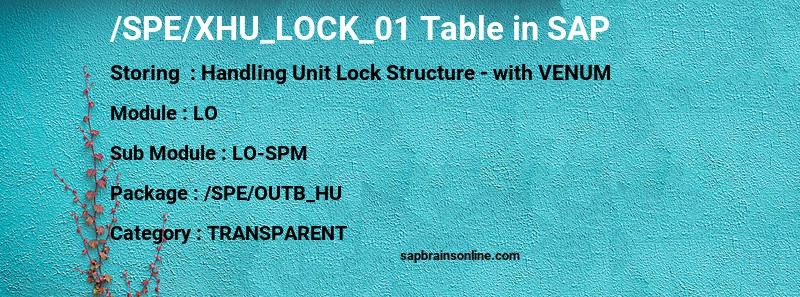 SAP /SPE/XHU_LOCK_01 table