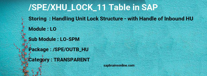SAP /SPE/XHU_LOCK_11 table