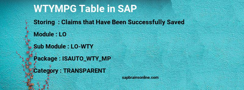 SAP WTYMPG table