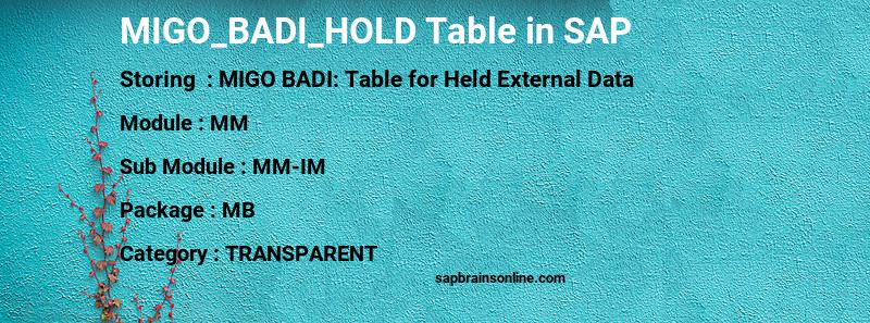 SAP MIGO_BADI_HOLD table