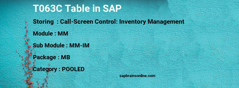 SAP T063C table