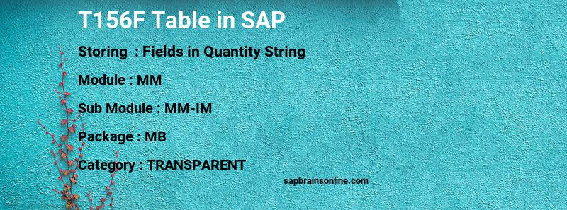 SAP T156F table