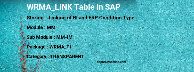 SAP WRMA_LINK table