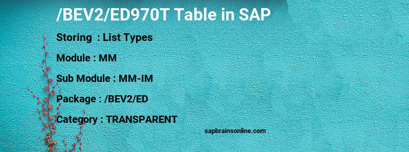 SAP /BEV2/ED970T table