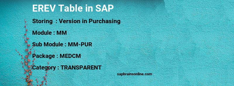 SAP EREV table