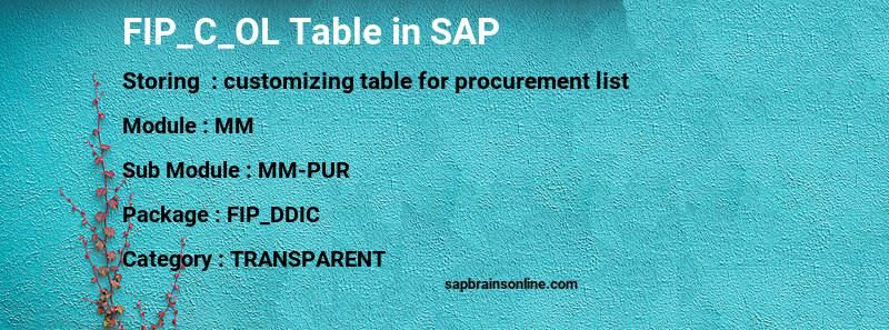 SAP FIP_C_OL table