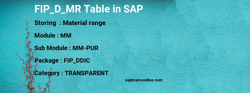 SAP FIP_D_MR table