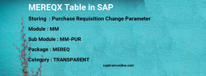 SAP MEREQX table