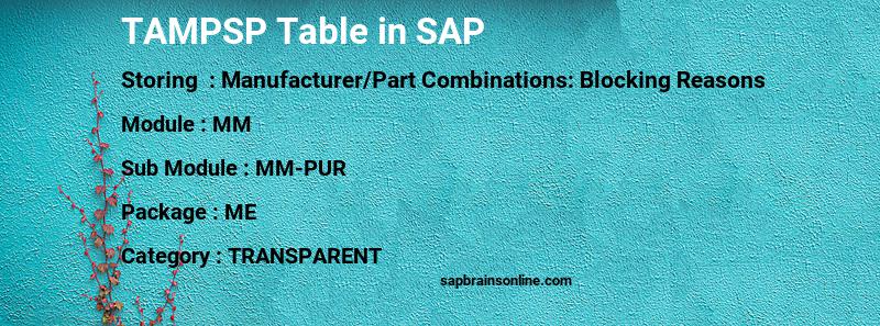 SAP TAMPSP table
