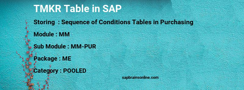 SAP TMKR table