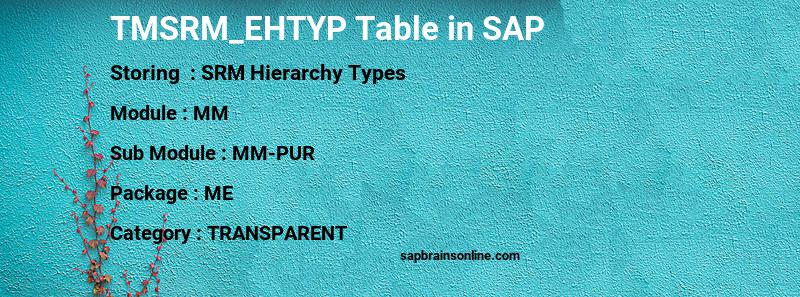 SAP TMSRM_EHTYP table
