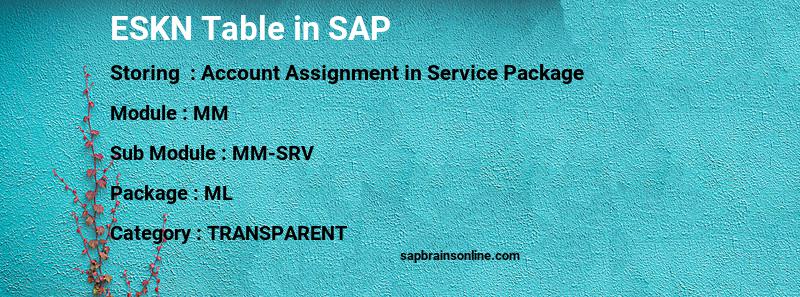 SAP ESKN table