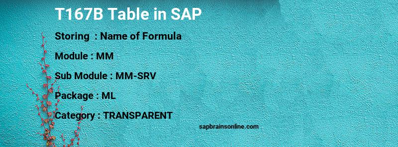 SAP T167B table