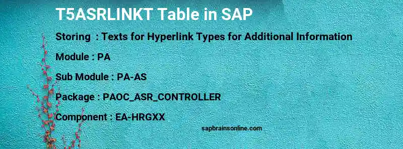 SAP T5ASRLINKT table