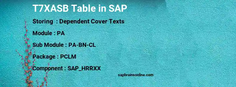 SAP T7XASB table