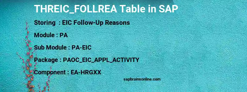 SAP THREIC_FOLLREA table