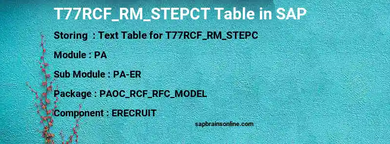 SAP T77RCF_RM_STEPCT table