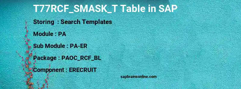 SAP T77RCF_SMASK_T table