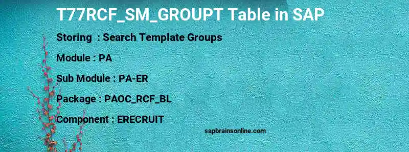 SAP T77RCF_SM_GROUPT table