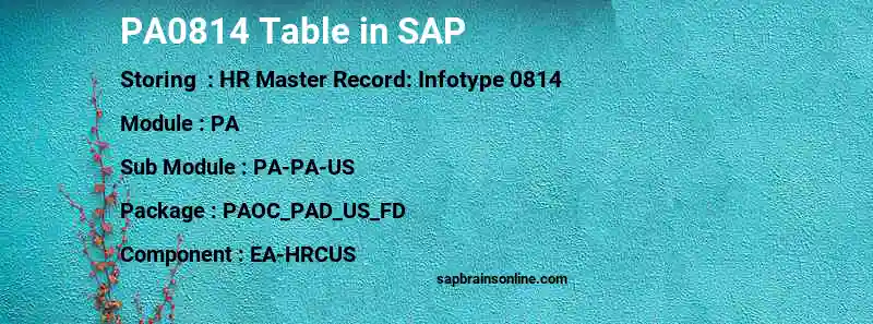 SAP PA0814 table