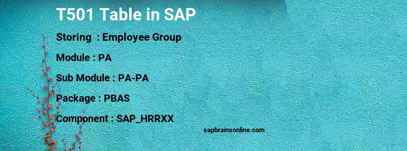 SAP T501 table