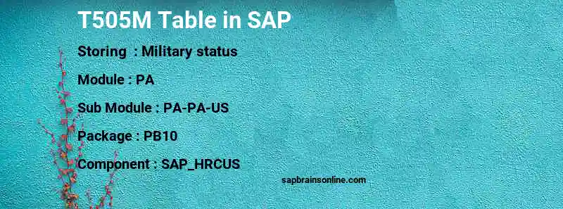SAP T505M table