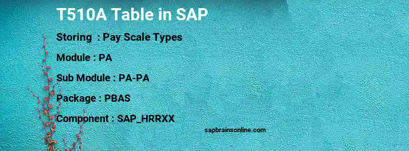 SAP T510A table