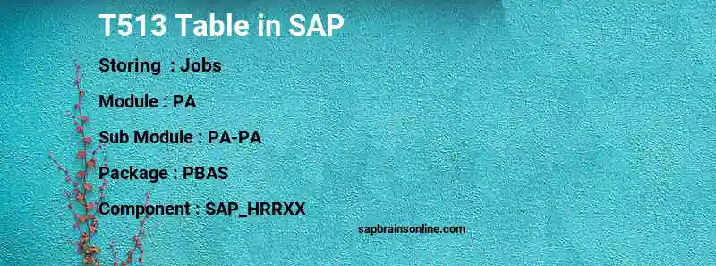 SAP T513 table