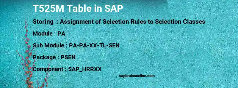 SAP T525M table