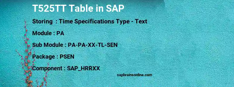 SAP T525TT table