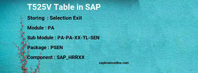 SAP T525V table
