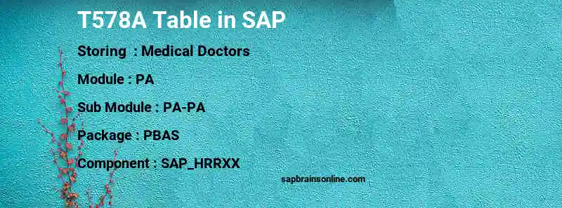 SAP T578A table