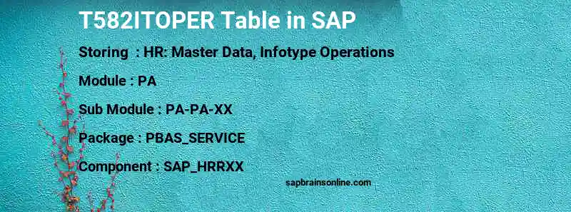 SAP T582ITOPER table