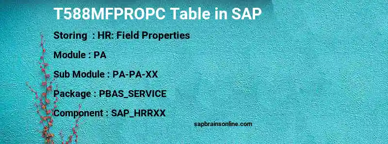 SAP T588MFPROPC table