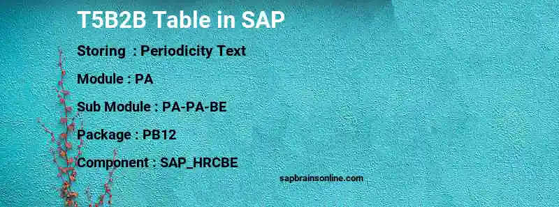 SAP T5B2B table
