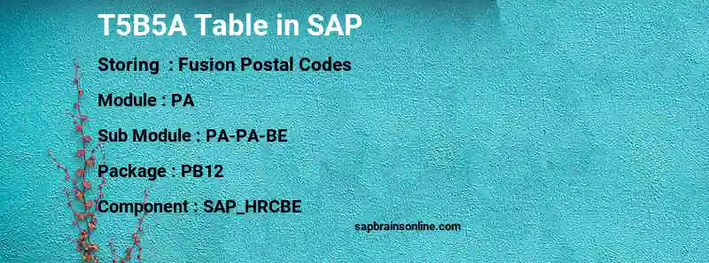 SAP T5B5A table