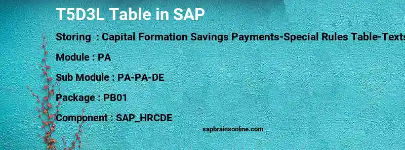 SAP T5D3L table