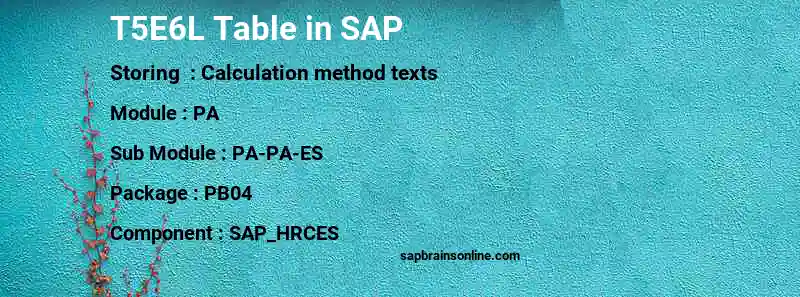 SAP T5E6L table
