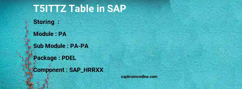 SAP T5ITTZ table