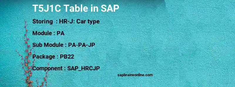 SAP T5J1C table