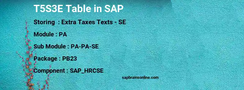 SAP T5S3E table