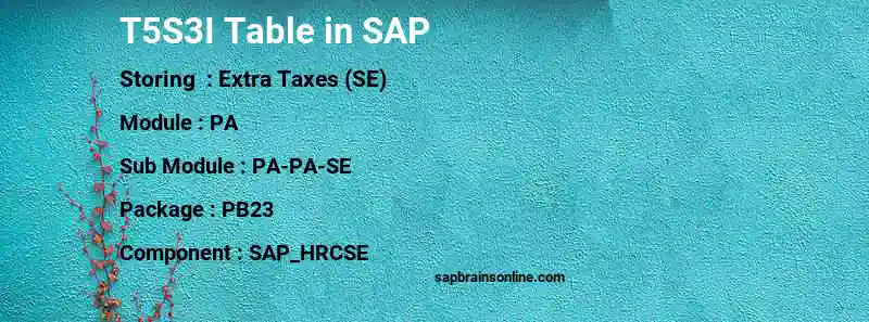 SAP T5S3I table