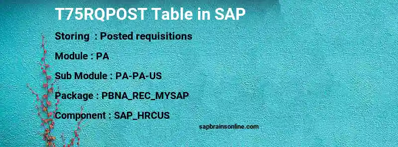 SAP T75RQPOST table