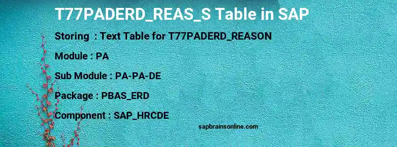 SAP T77PADERD_REAS_S table